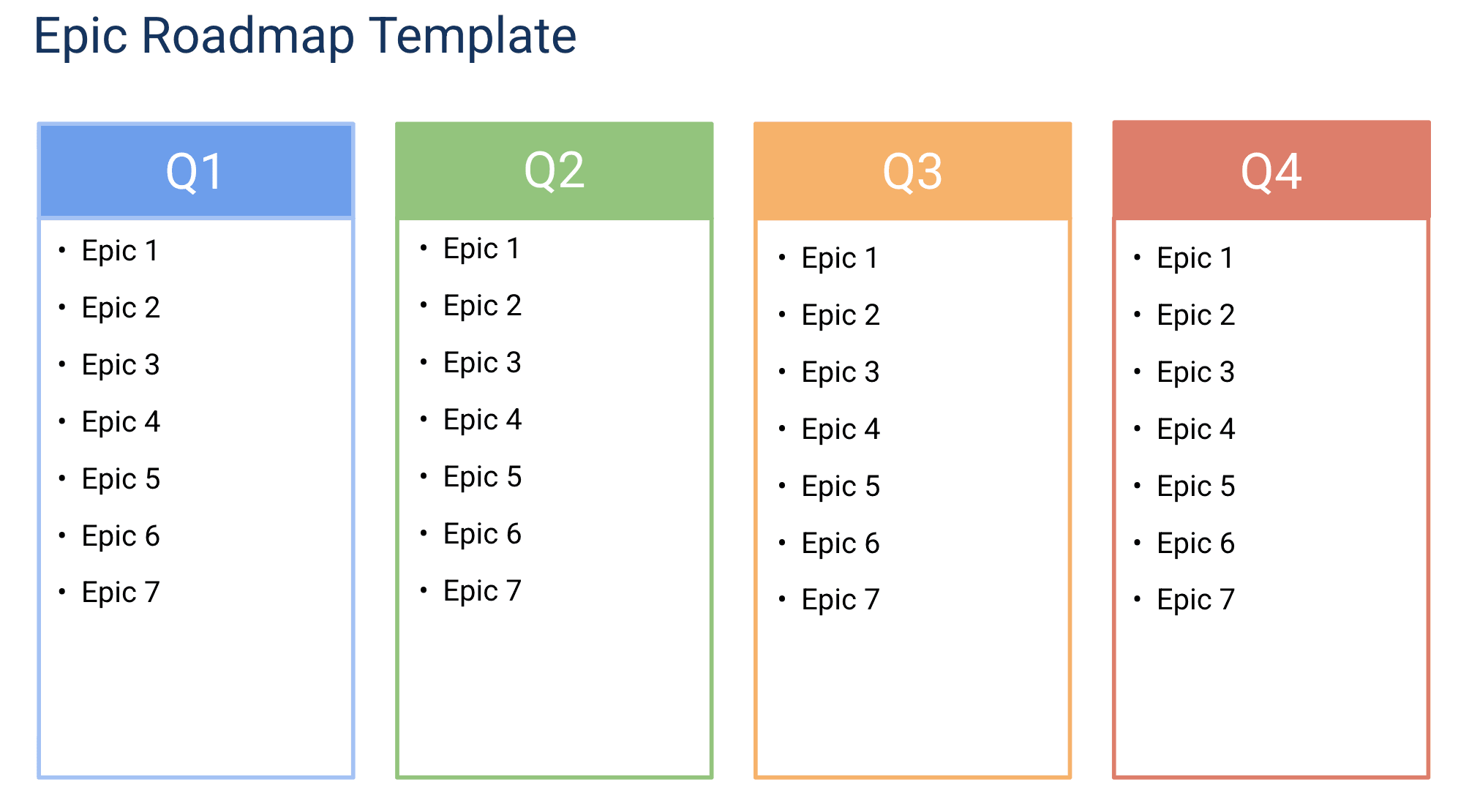 Epic Roadmap Template for Google Slides preview