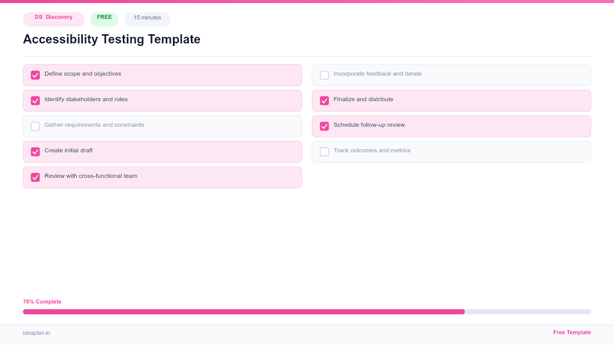 Accessibility Testing Template for User Research preview