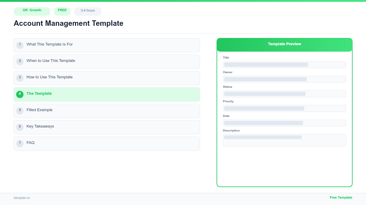 Account Management Template for Product Growth preview
