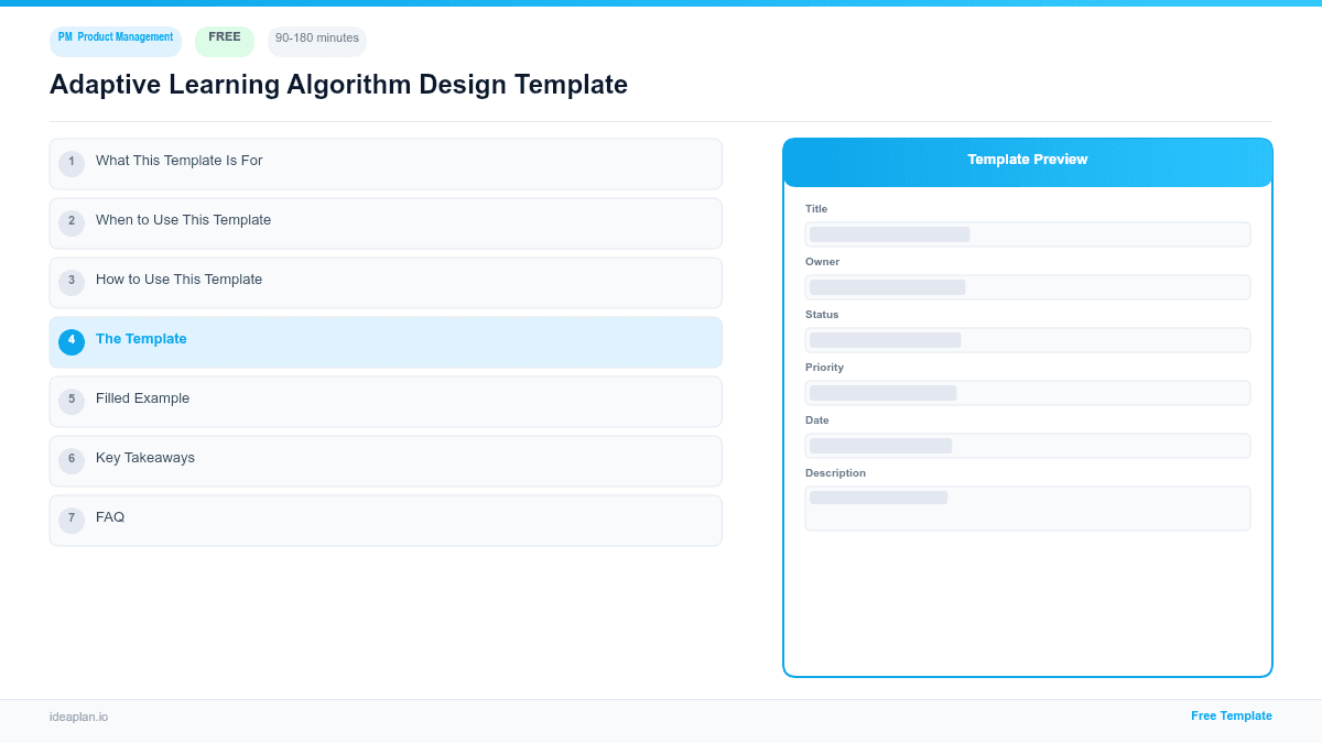 Adaptive Learning Algorithm Design Template preview