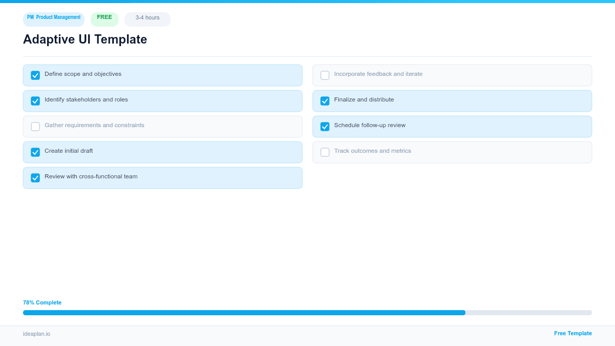 Adaptive UI Template for Product Managers preview