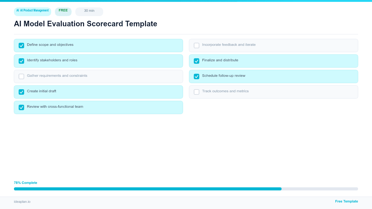 AI Model Evaluation Scorecard Template preview