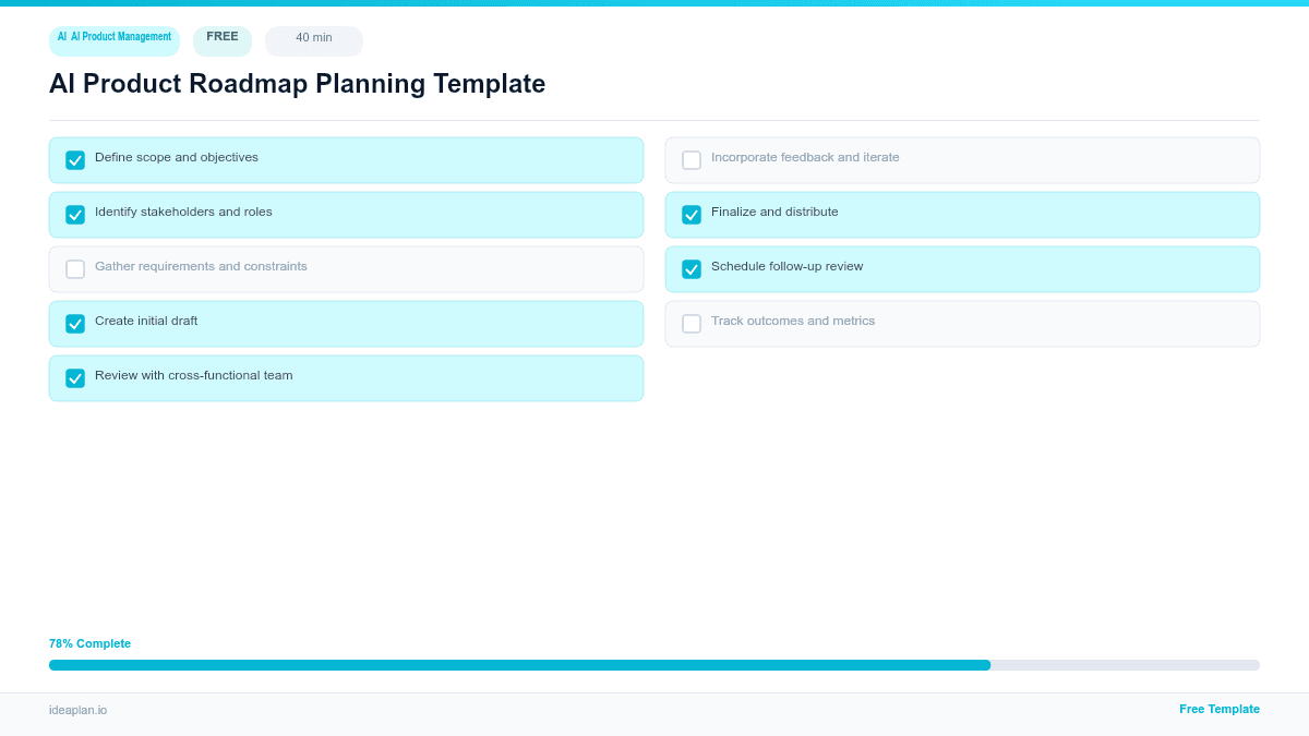 AI Product Roadmap Planning Template preview