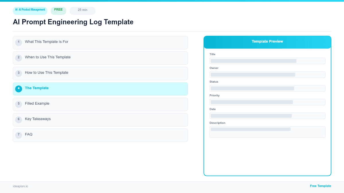AI Prompt Engineering Log Template preview