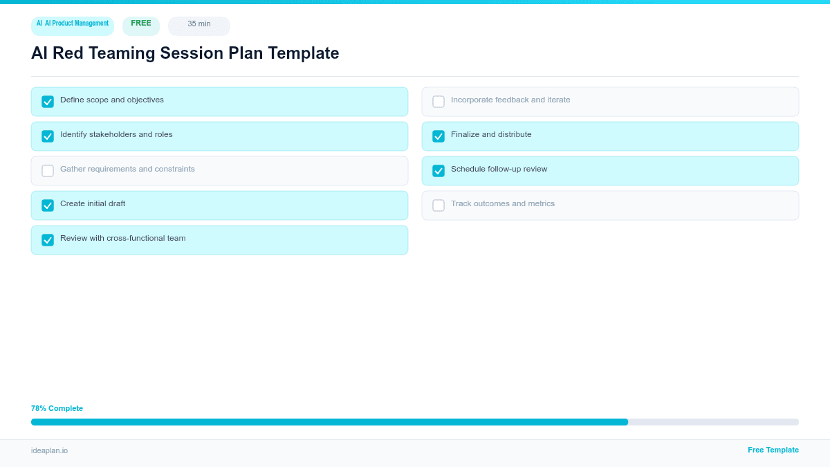 AI Red Teaming Session Plan Template preview