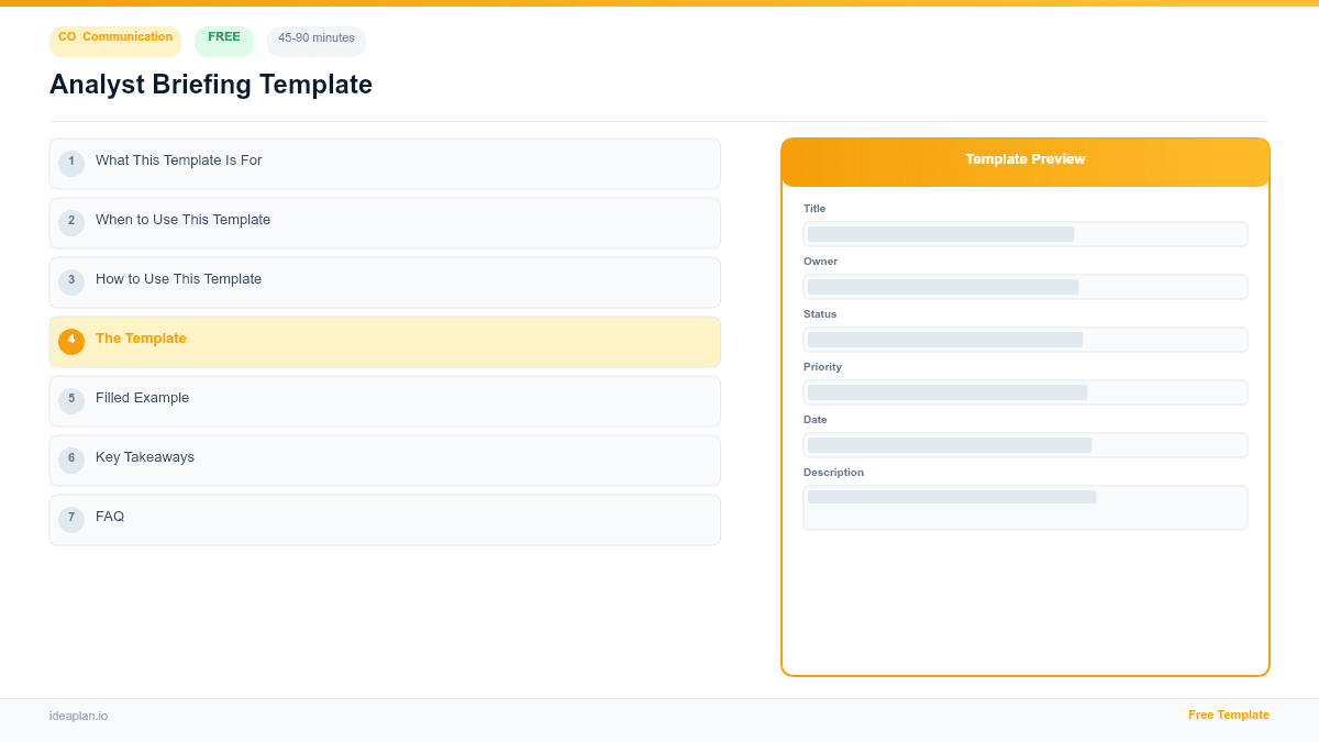 Analyst Briefing Template for Product Teams preview
