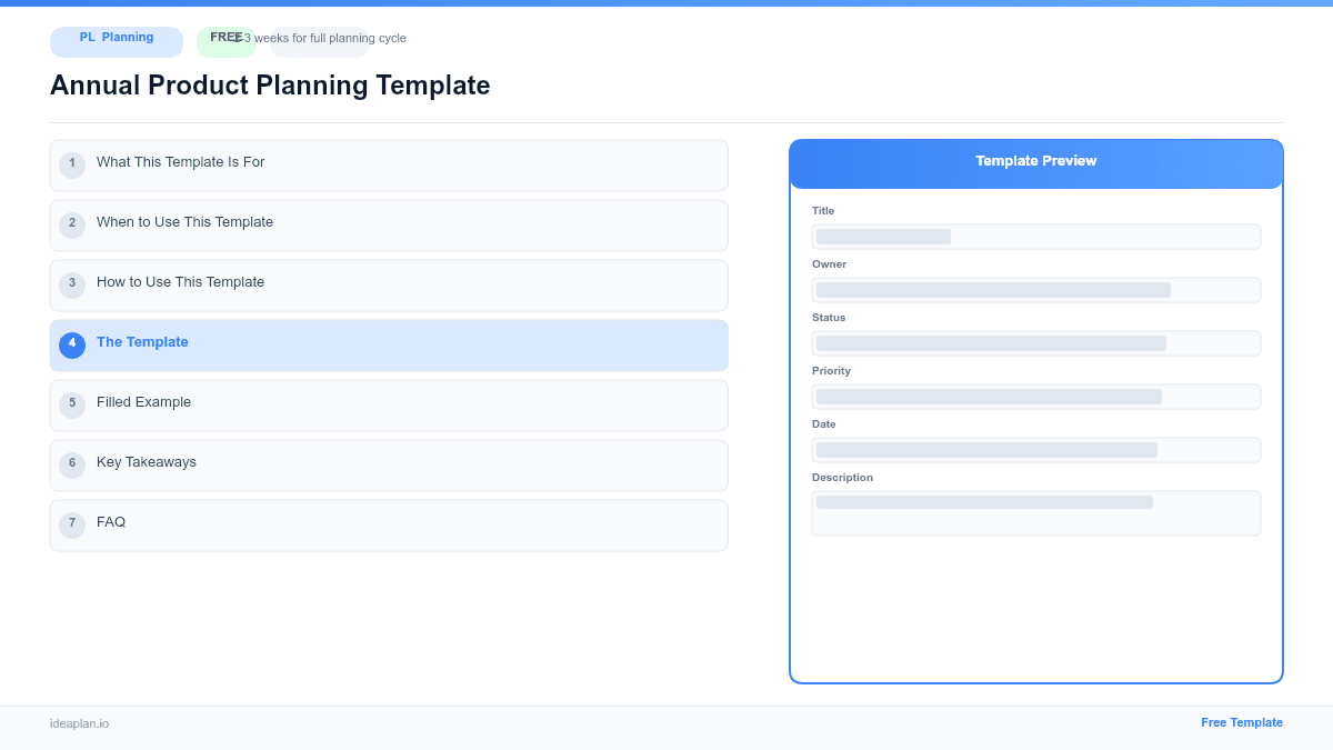 Annual Product Planning Template preview