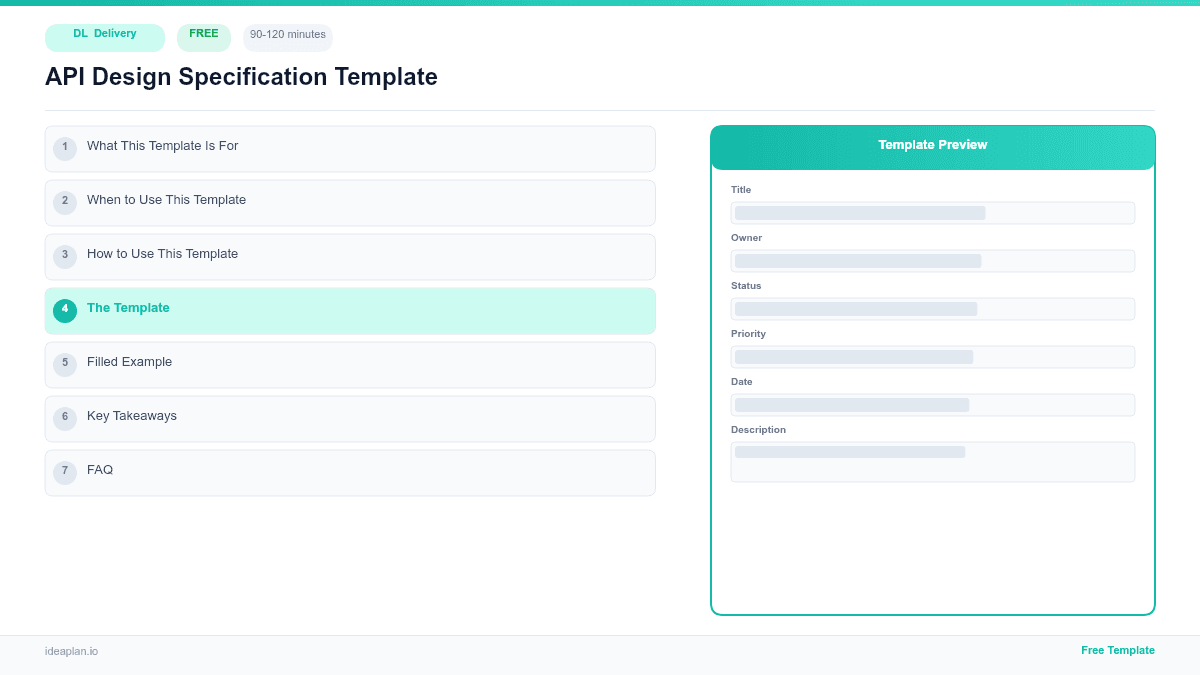 API Design Specification Template preview