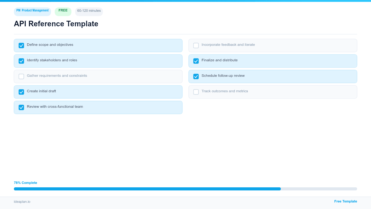 API Reference Template for Product Managers preview