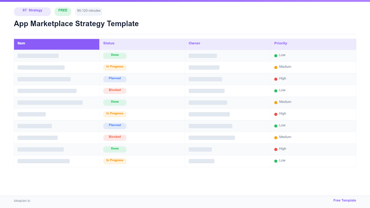 App Marketplace Strategy Template preview
