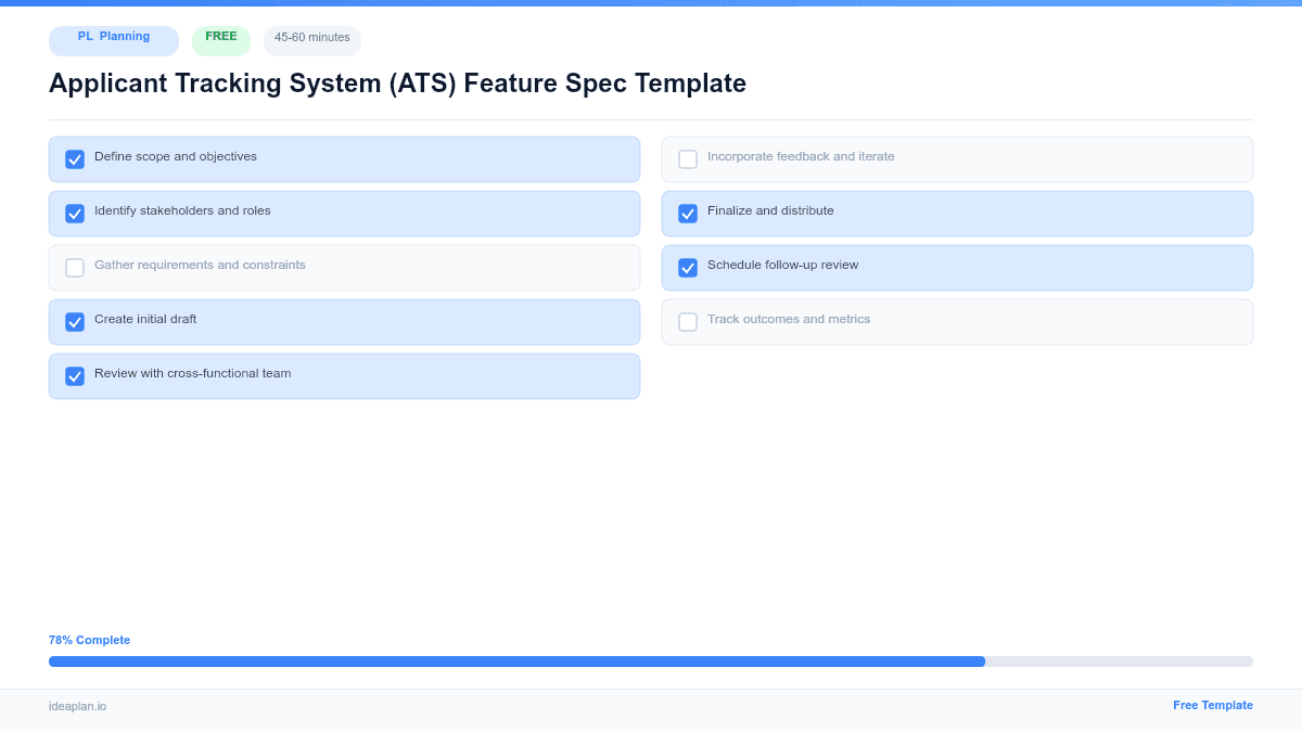 Applicant Tracking System (ATS) Feature Spec Template preview