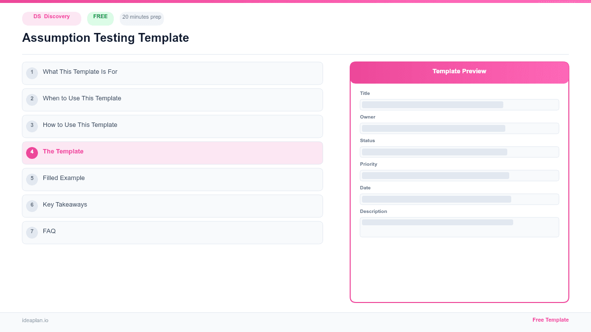Assumption Testing Template preview