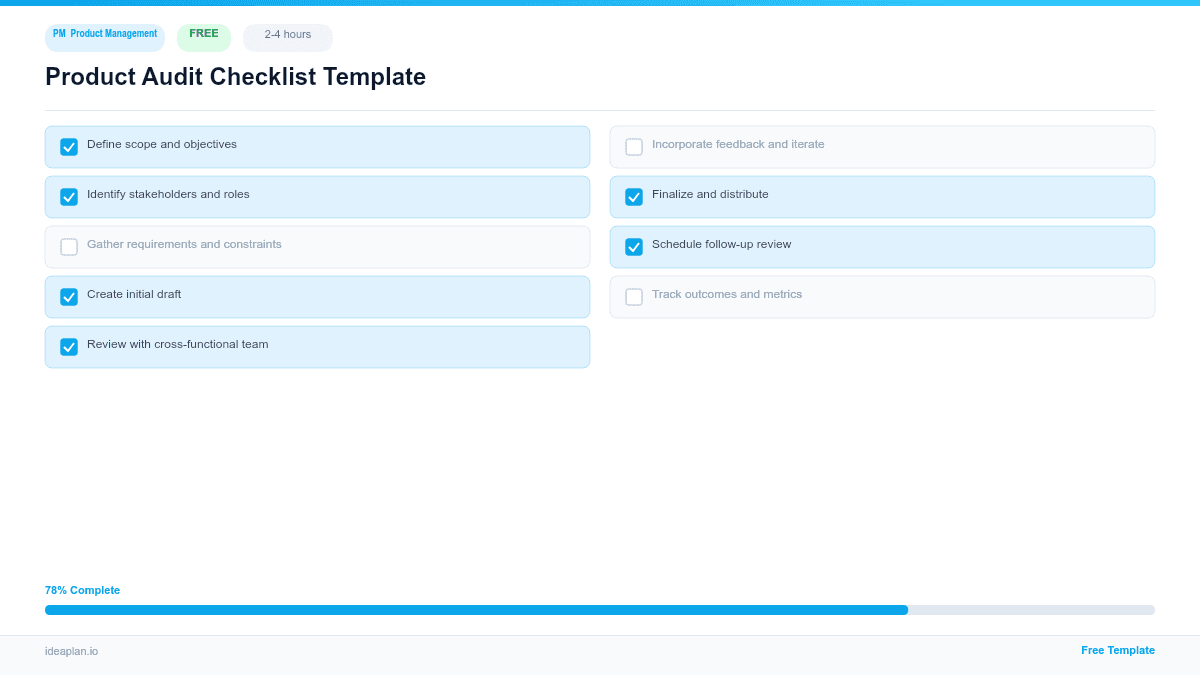 Product Audit Checklist Template preview