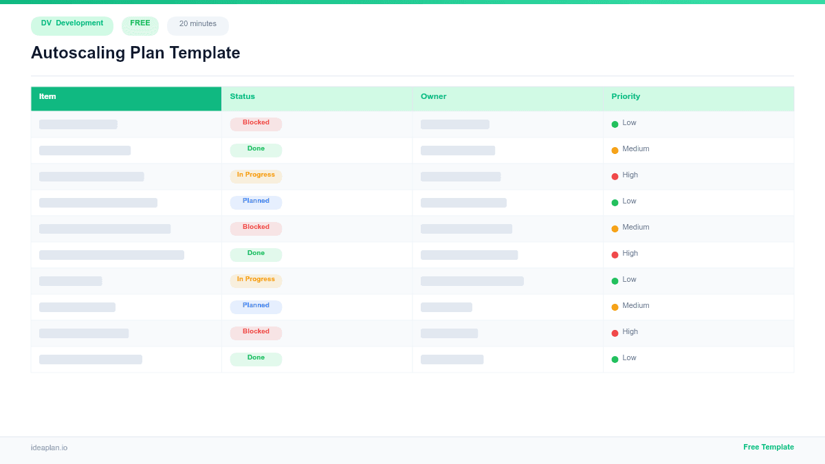 Autoscaling Plan Template for Engineering Teams preview