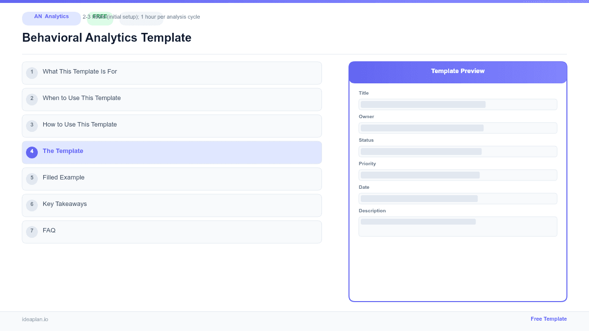 Behavioral Analytics Template for PMs preview