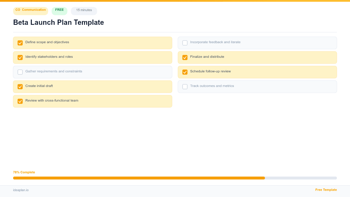 Beta Launch Plan Template for Product Teams preview