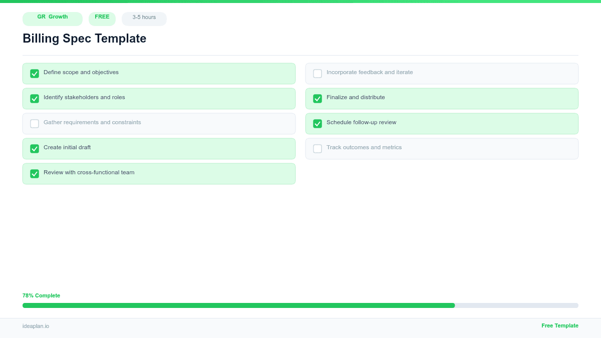 Billing Spec Template preview