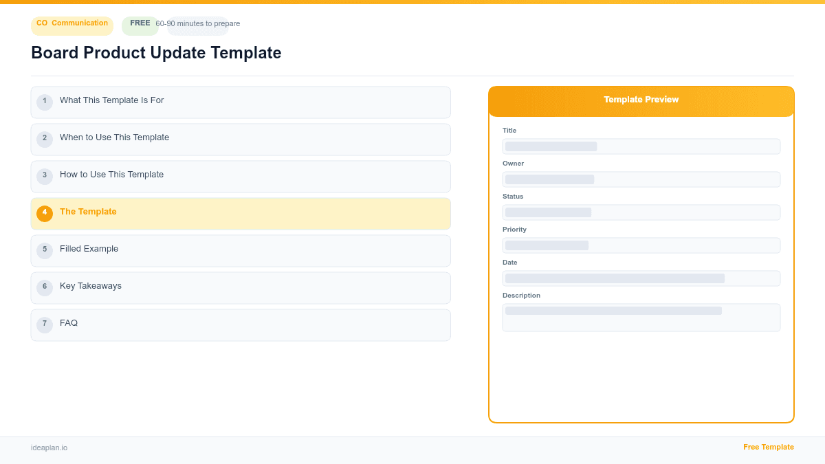 Board Product Update Template preview