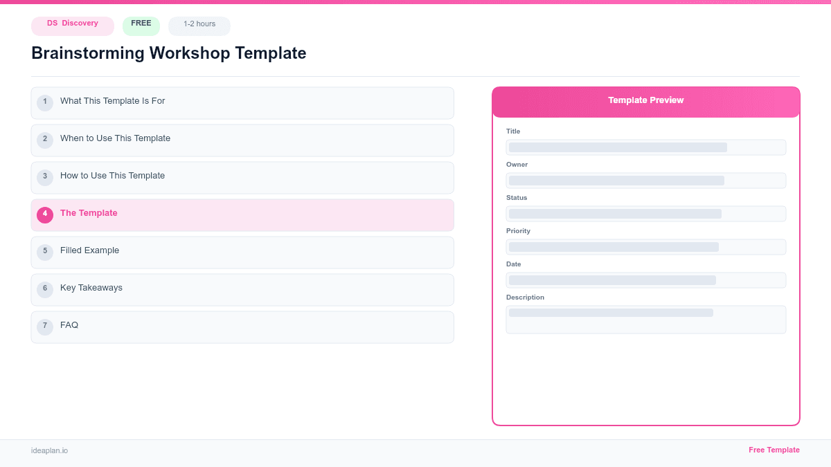 Brainstorming Workshop Template preview
