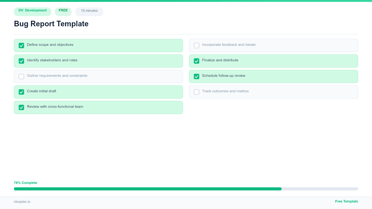 Bug Report Template for Engineering Teams preview
