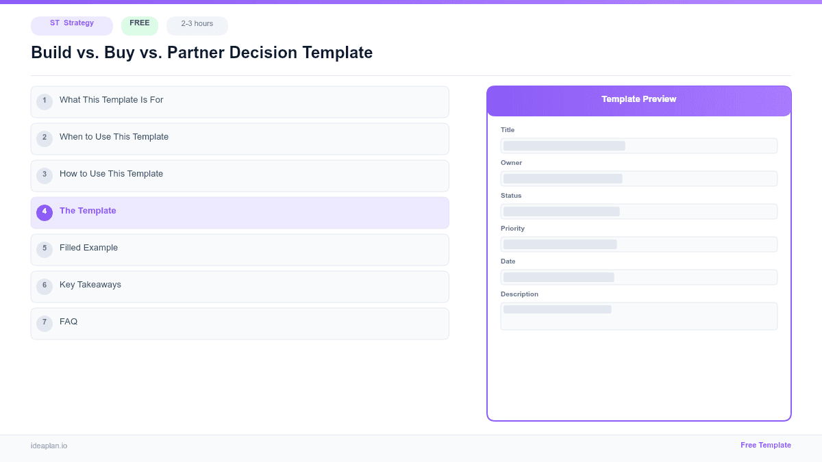 Build vs. Buy vs. Partner Decision Template preview