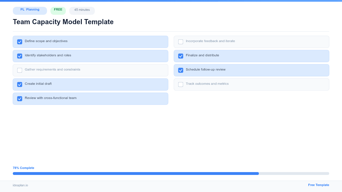 Team Capacity Model Template for Product Planning preview
