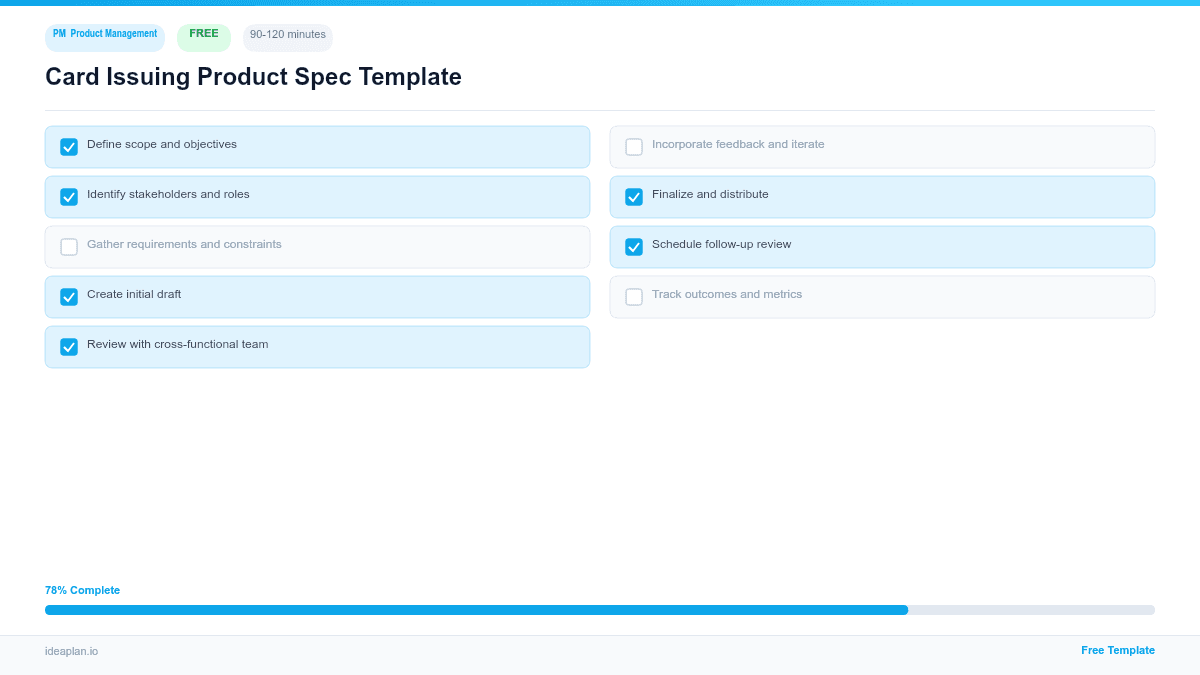 Card Issuing Product Spec Template preview