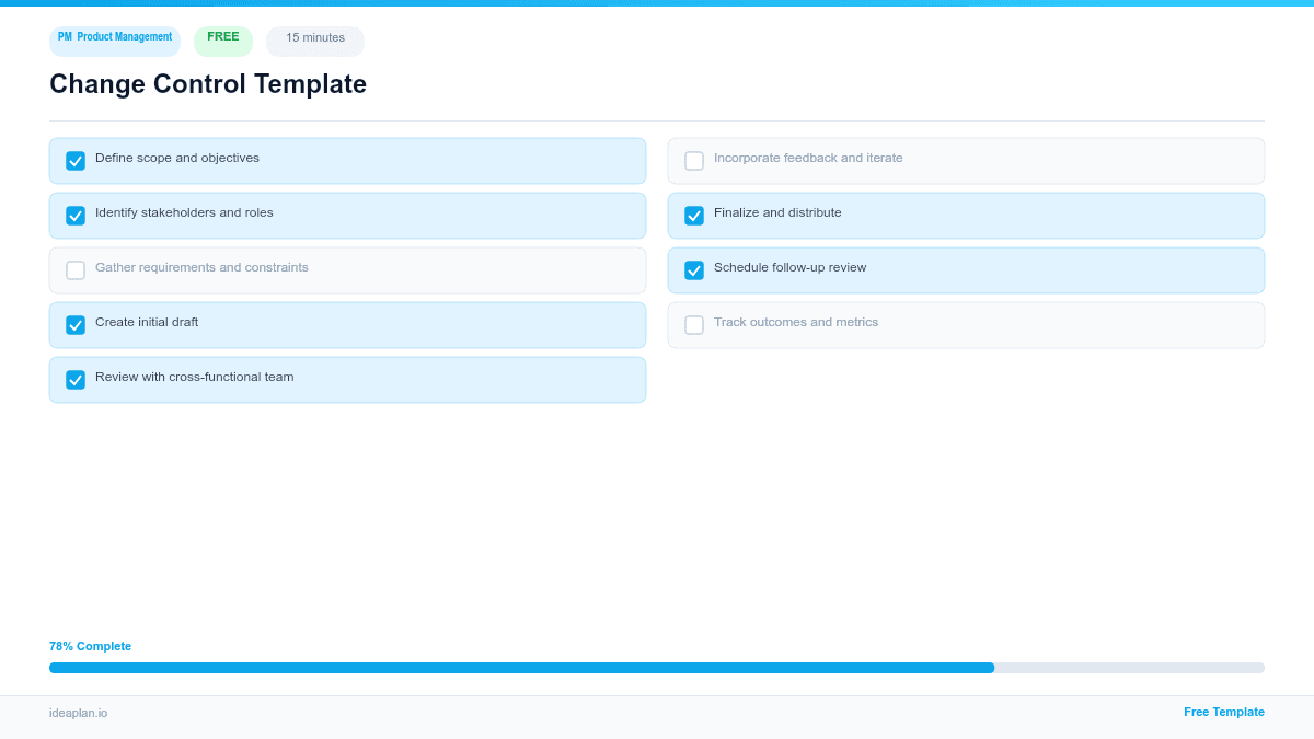 Change Control Template for Product Managers preview