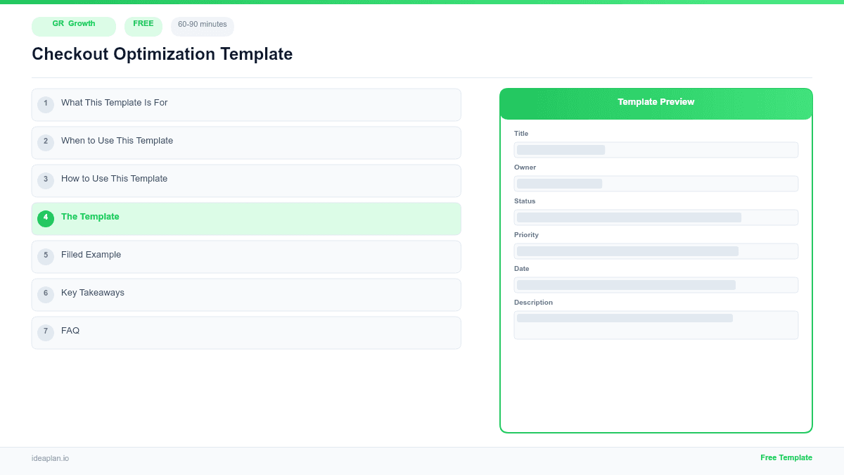 Checkout Optimization Template for Product Growth preview