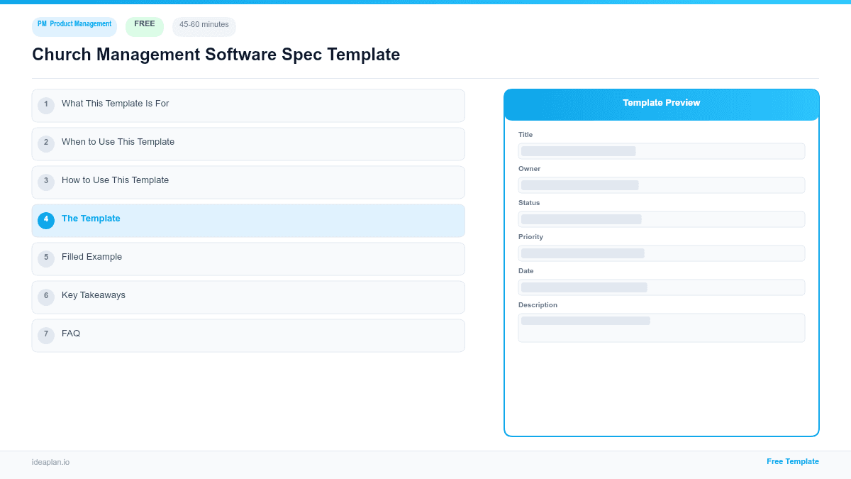 Church Management Software Spec Template preview