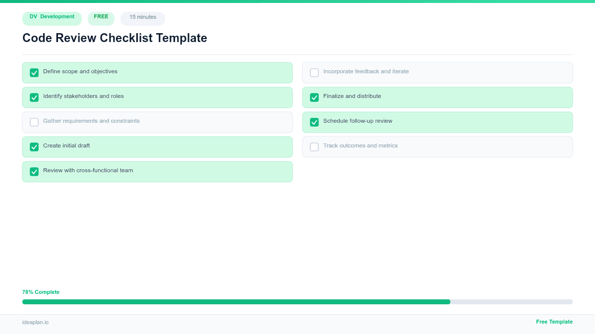 Code Review Checklist Template for PMs preview
