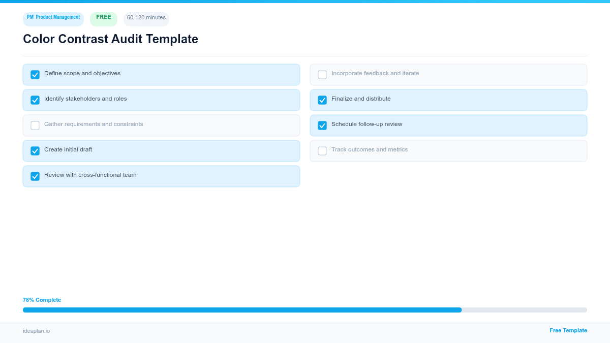 Color Contrast Audit Template for PMs preview