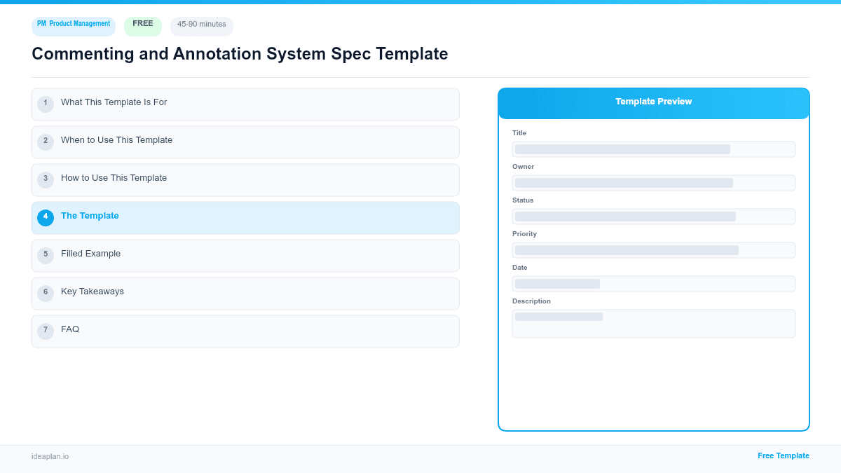 Commenting and Annotation System Spec Template preview