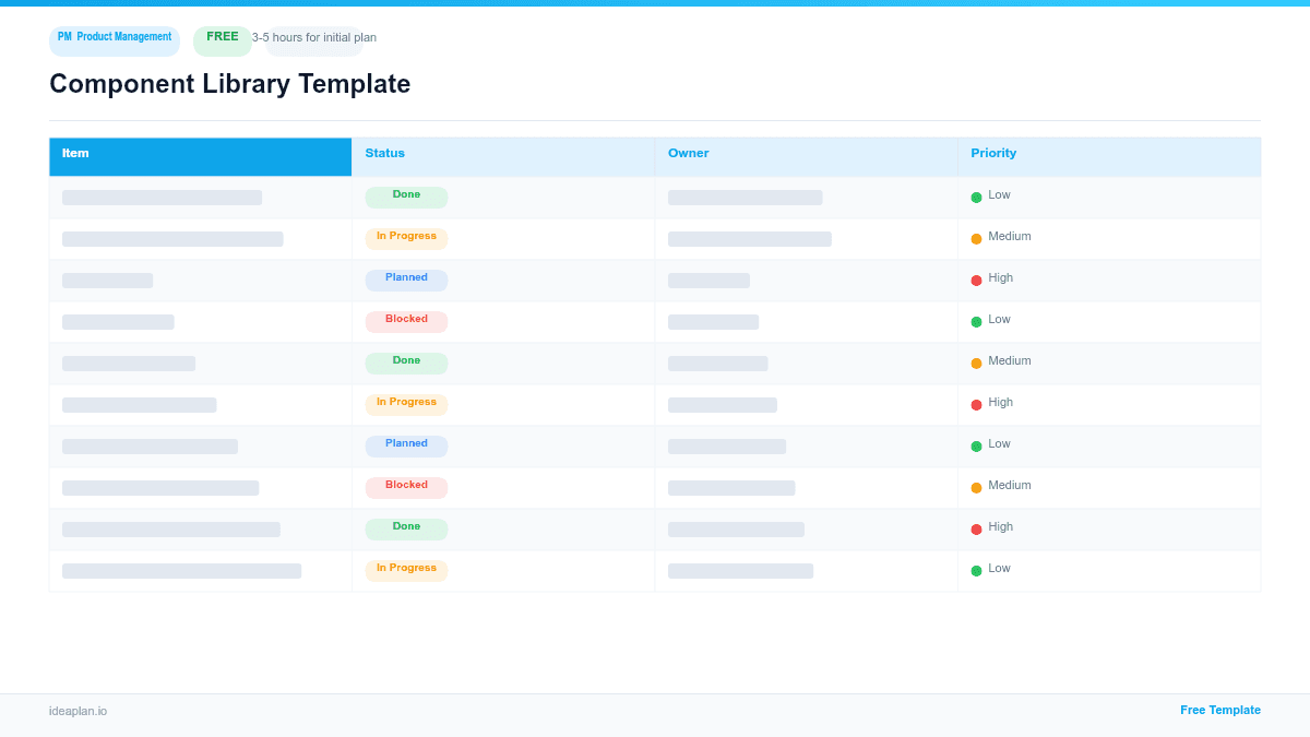 Component Library Template for Product Managers preview