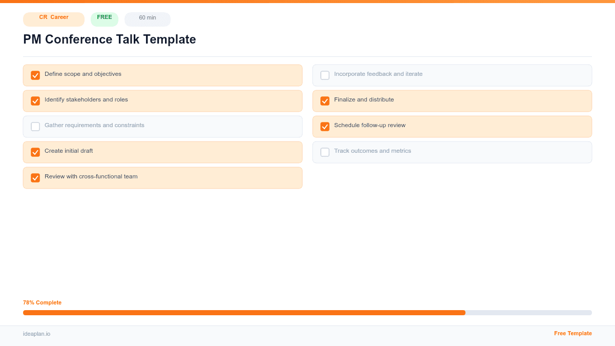 PM Conference Talk Template for Product Managers preview