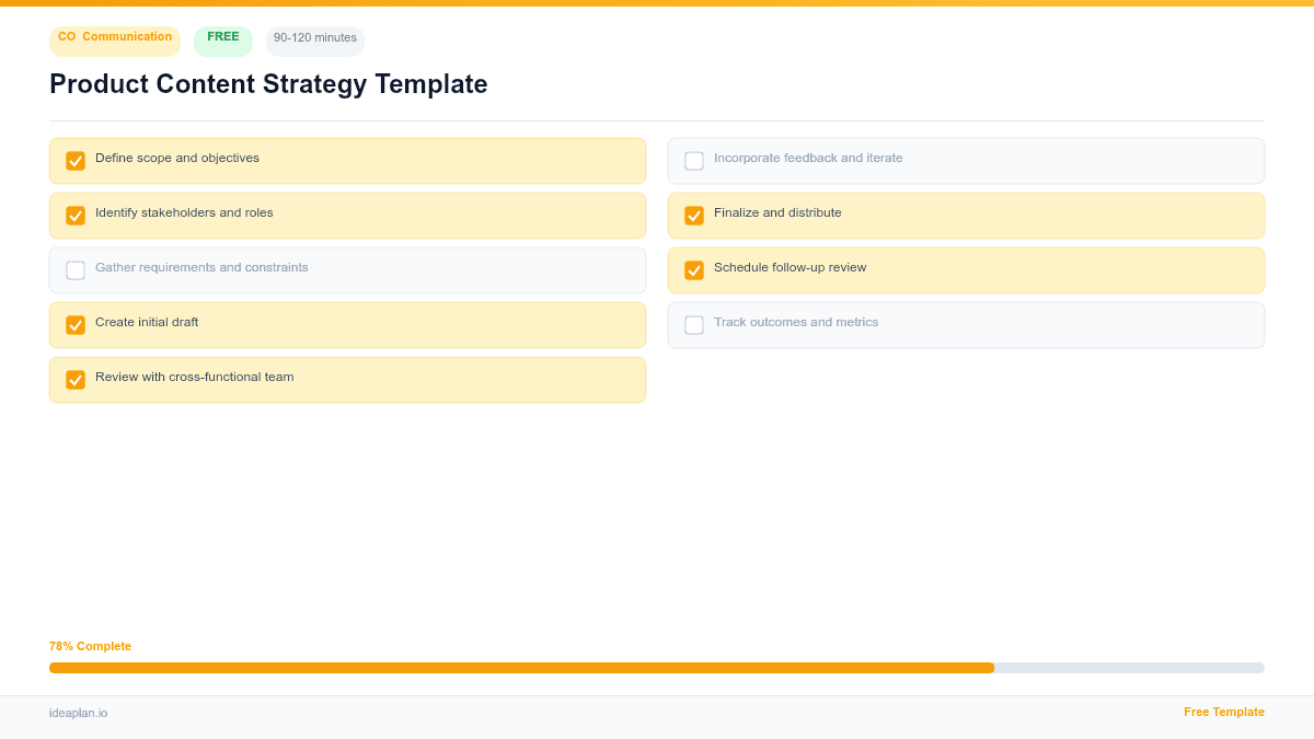 Product Content Strategy Template preview