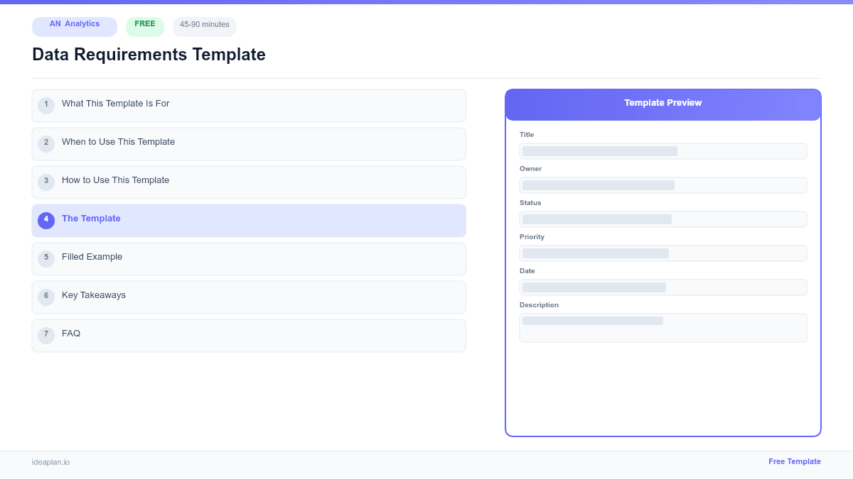 Data Requirements Template preview