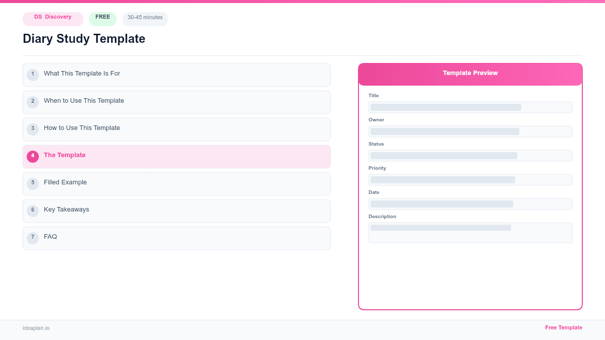 Diary Study Template preview