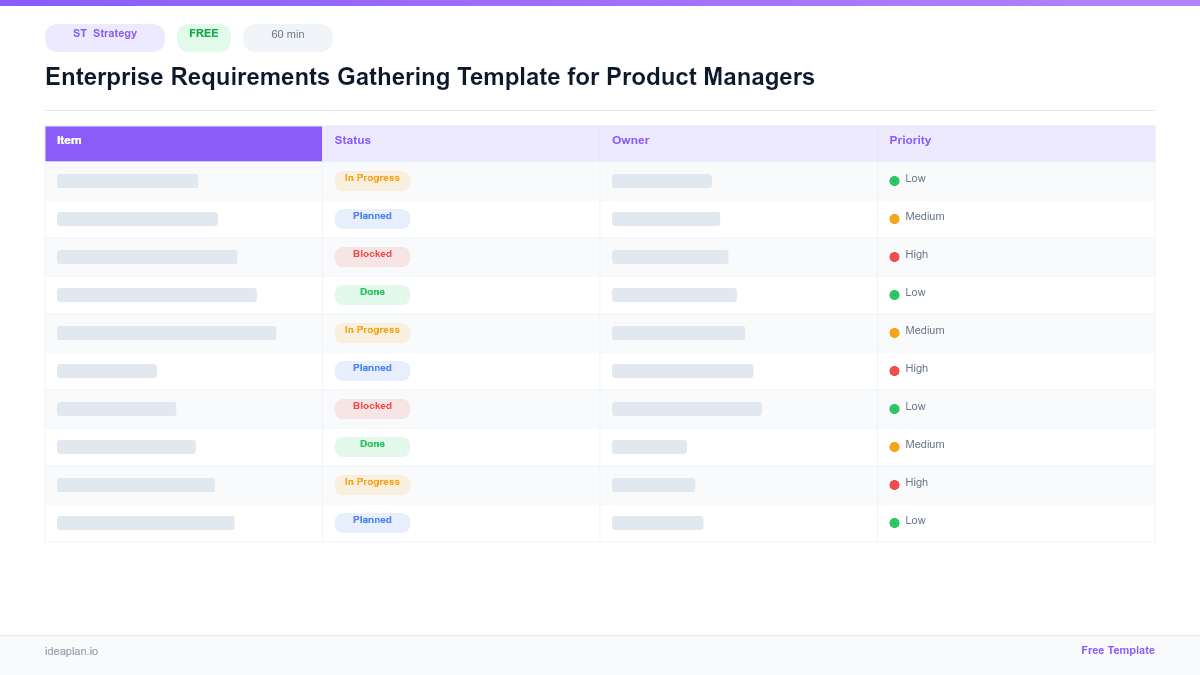 Enterprise Requirements Gathering Template for Product Managers preview