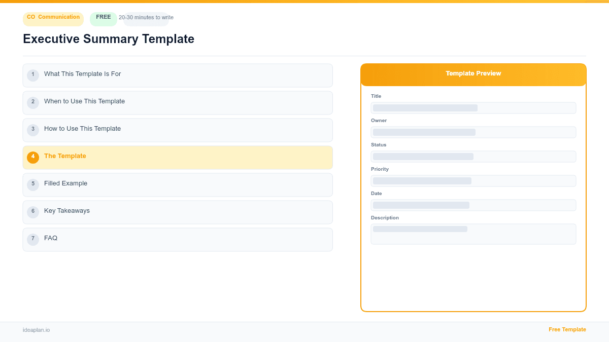 Executive Summary Template for Product Teams preview
