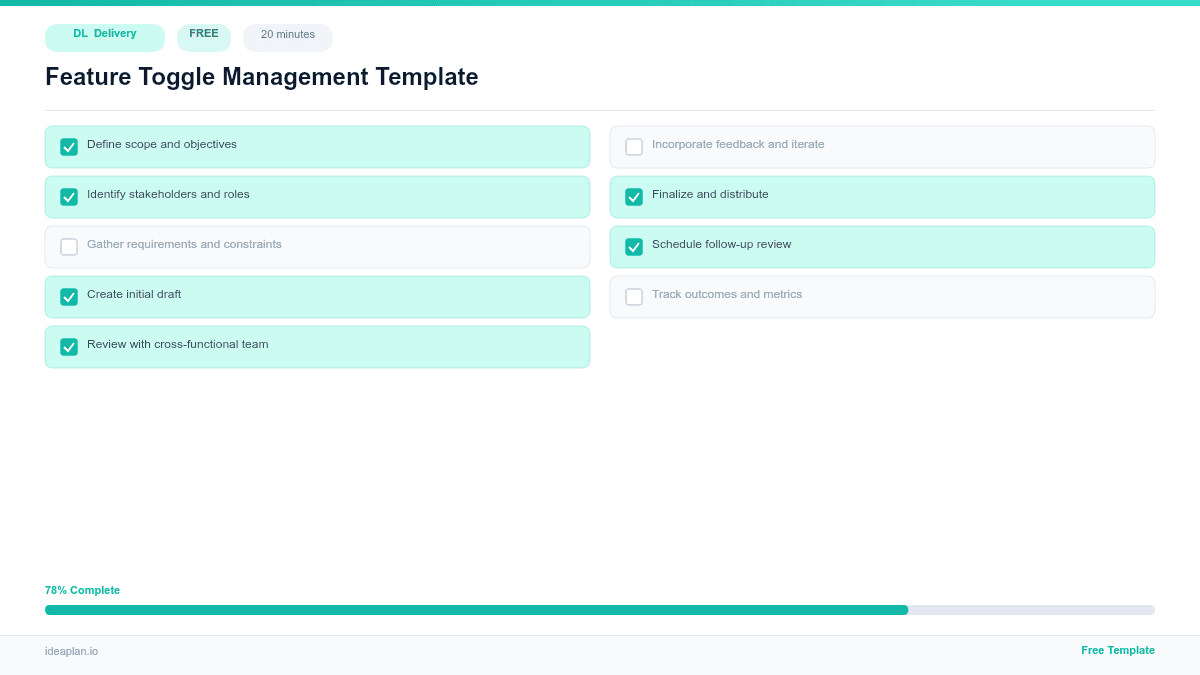 Feature Toggle Management Template preview