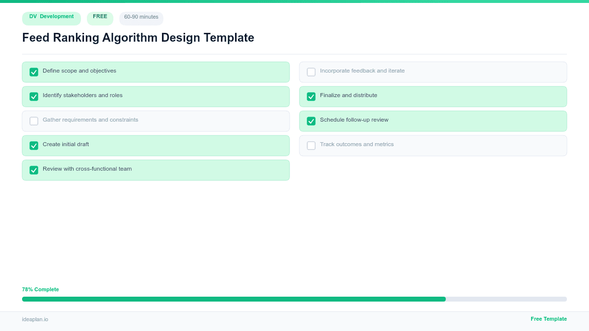 Feed Ranking Algorithm Design Template preview