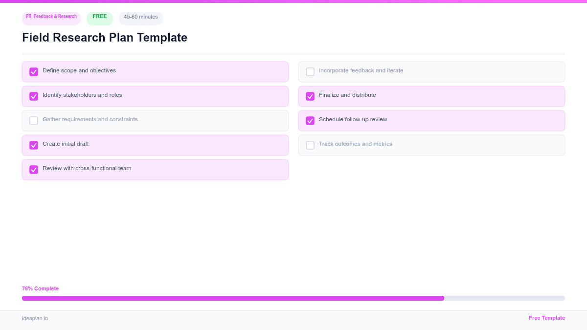 Field Research Plan Template preview