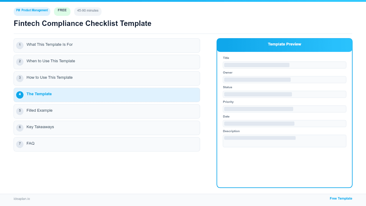 Fintech Compliance Checklist Template preview