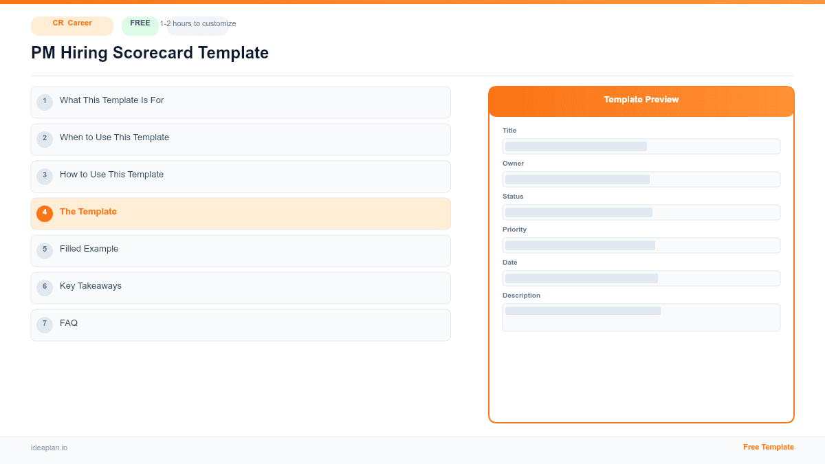 PM Hiring Scorecard Template preview