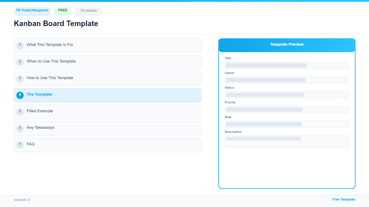 Kanban Board Template for Product Managers preview
