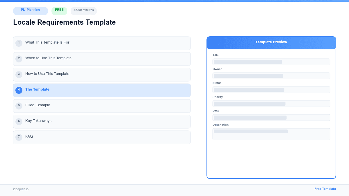 Locale Requirements Template preview