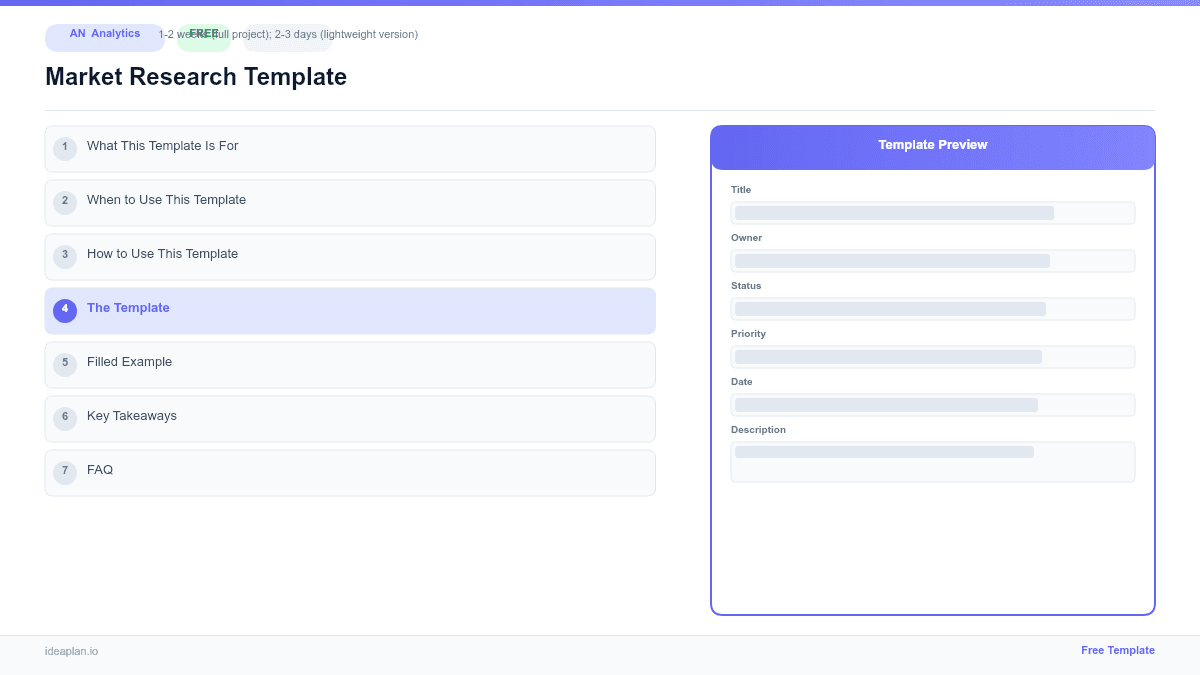 Market Research Template preview