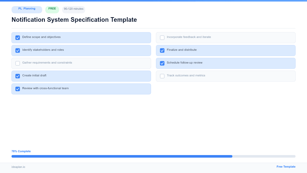 Notification System Specification Template preview