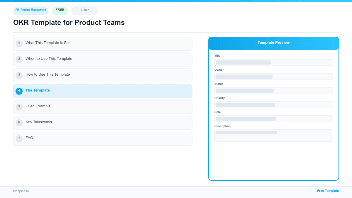 OKR Template for Product Teams for PMs preview